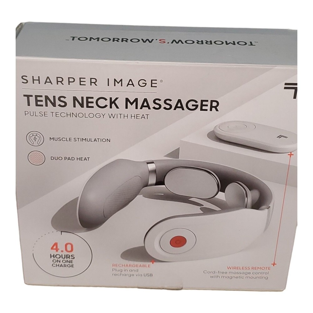 Sharper Image Tens Neck Massager  Pulse Technology W/Heat & W/Wireless Remote